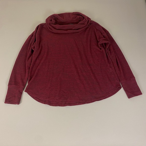Lucky Brand Cowl Neck‎ Pullover Top Tunic Sweater XL Red Comfy Casual Viscose - Picture 1 of 12